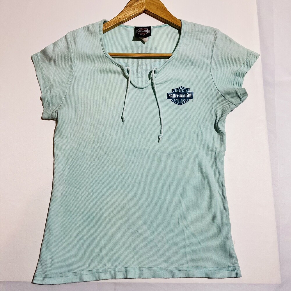Vintage 90s Harley-Davidson Womens Shirt Wings Warwick, RI Holoubek Size Large